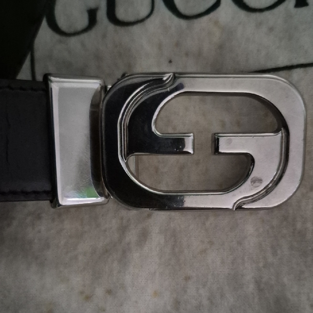 Gucci Vintage Silver Double G Buckle with Unbranded Size 36 Belt